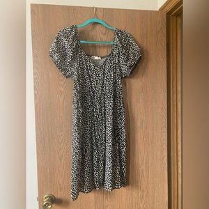 Black and white floral dress